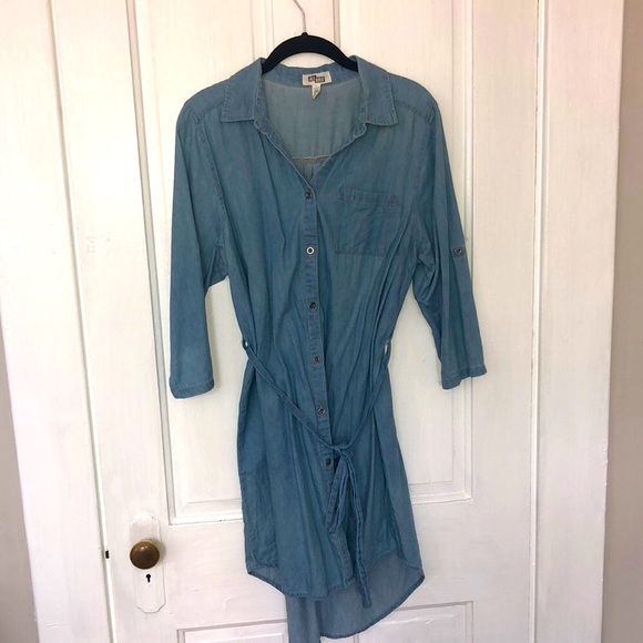 Denim Button-up Dress - Picture 1 of 7